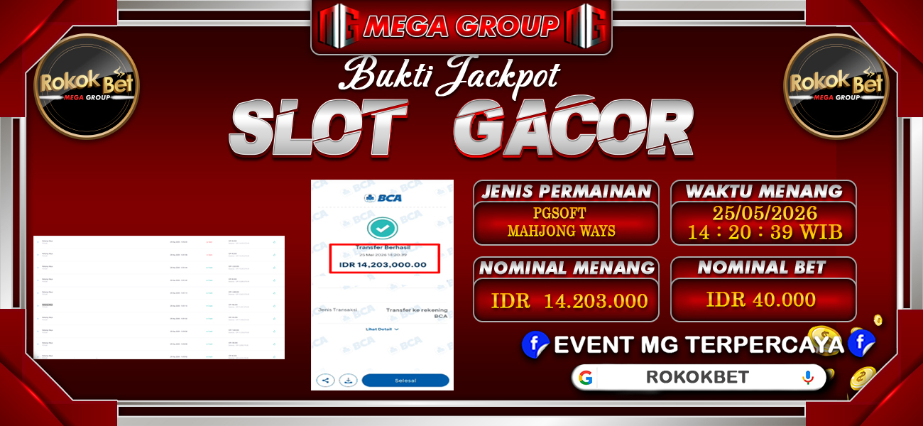 Bukti JP situs Rokokbet hari Senin, 25 Mei 2026